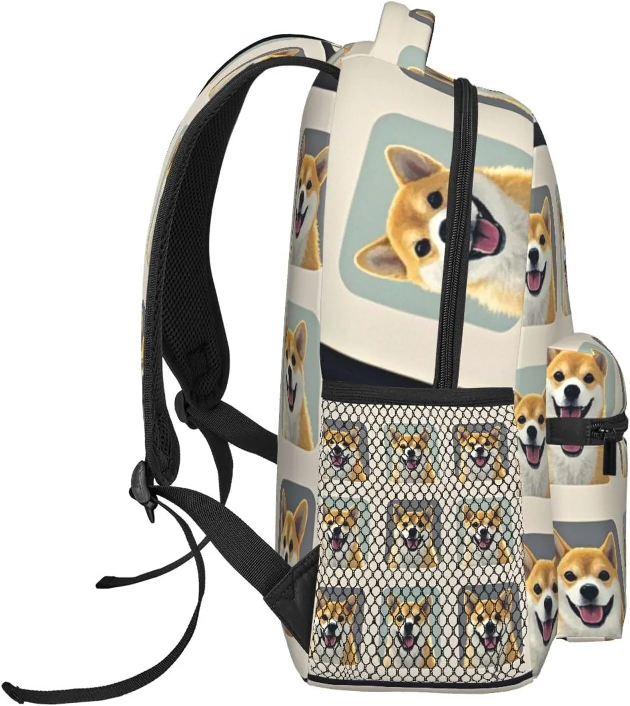Polyester Corgi Dog Lovers Art Daypack Bookbag Big subsequent eventually Capacity Shoulder Bag With Padded Straps for Climbing Travel Walking Cycling Men Women 