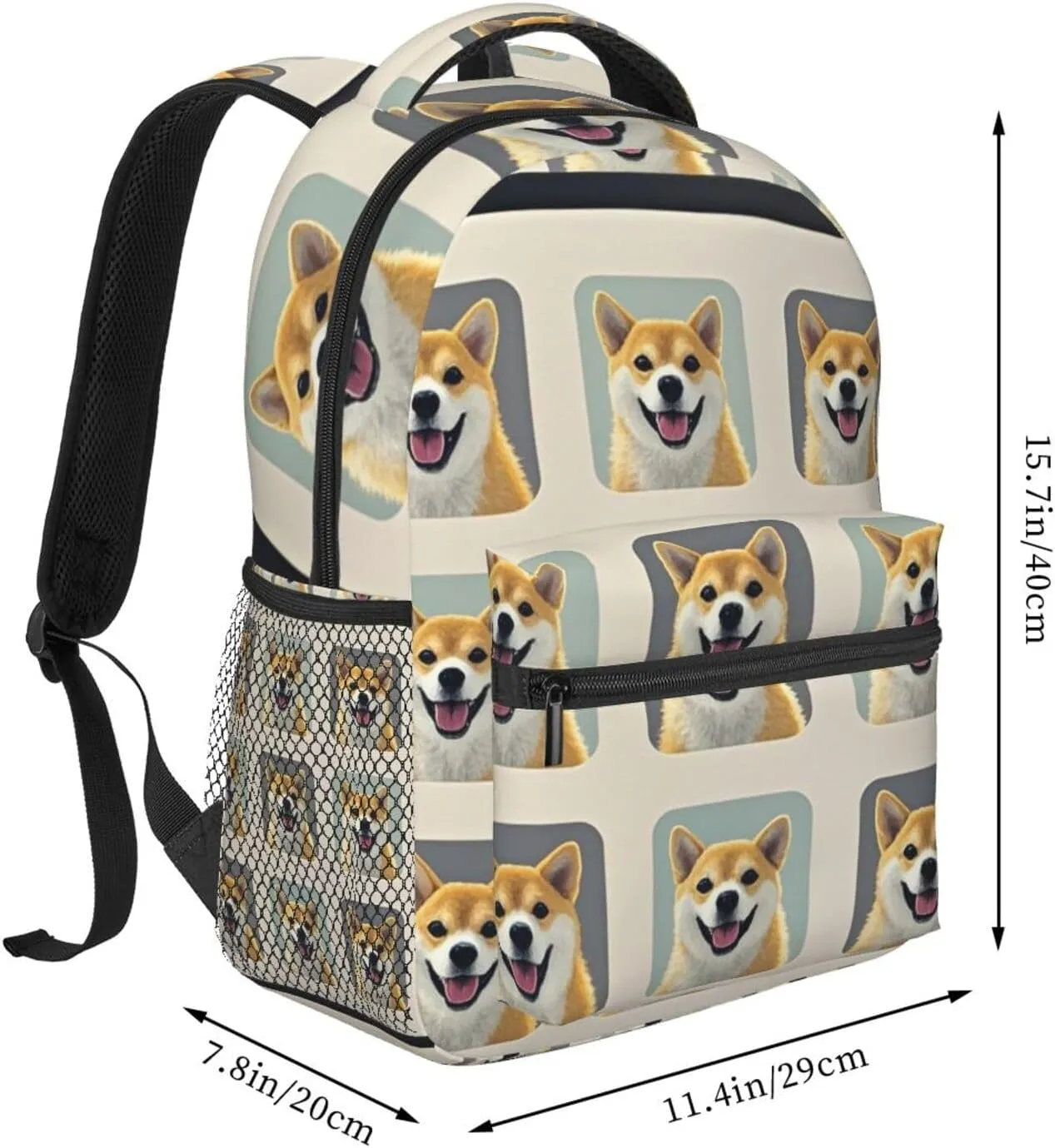 Polyester Corgi Dog Lovers Art Daypack Bookbag Big subsequent eventually Capacity Shoulder Bag With Padded Straps for Climbing Travel Walking Cycling Men Women 
