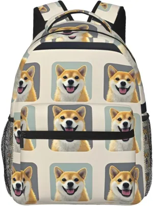 Polyester Corgi Dog Lovers Art Daypack Bookbag Big subsequent eventually Capacity Shoulder Bag With Padded Straps for Climbing Travel Walking Cycling Men Women 