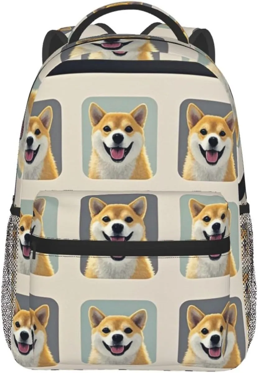 Polyester Corgi Dog Lovers Art Daypack Bookbag Big subsequent eventually Capacity Shoulder Bag With Padded Straps for Climbing Travel Walking Cycling Men Women 