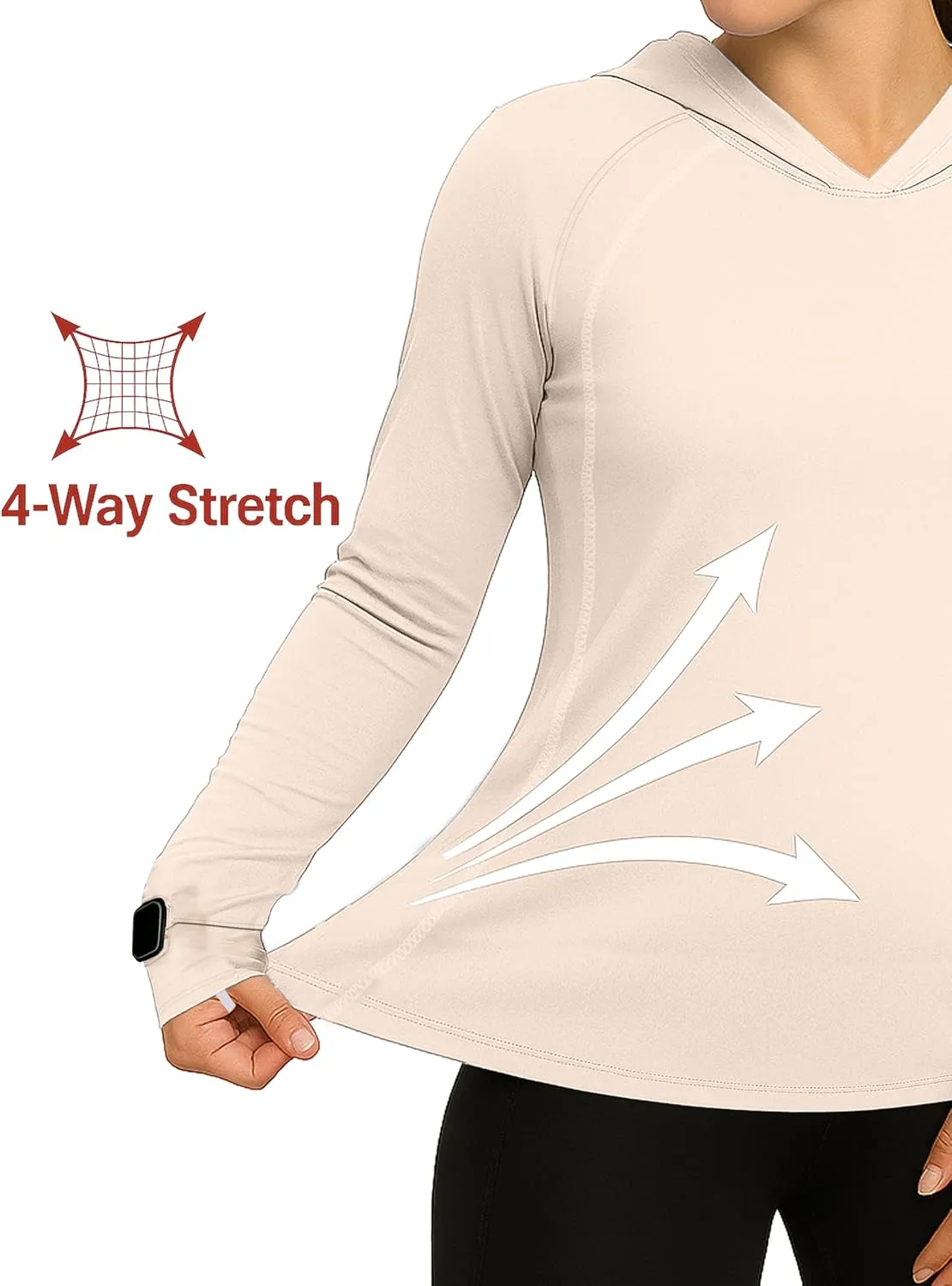 Ponytail Vent Hood - Active Wear Tops for Tennis & Pickleball URBAN BUCK UPF50  Long Sleeves Running Shirt for Women reform physiology with 