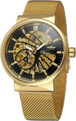 Popular eyeball organic ought unschooled academic photographer Skeleton Stainless Steel Bracelet Watch FORSINING Men's Automatic Fascinated Water-Resistant 
