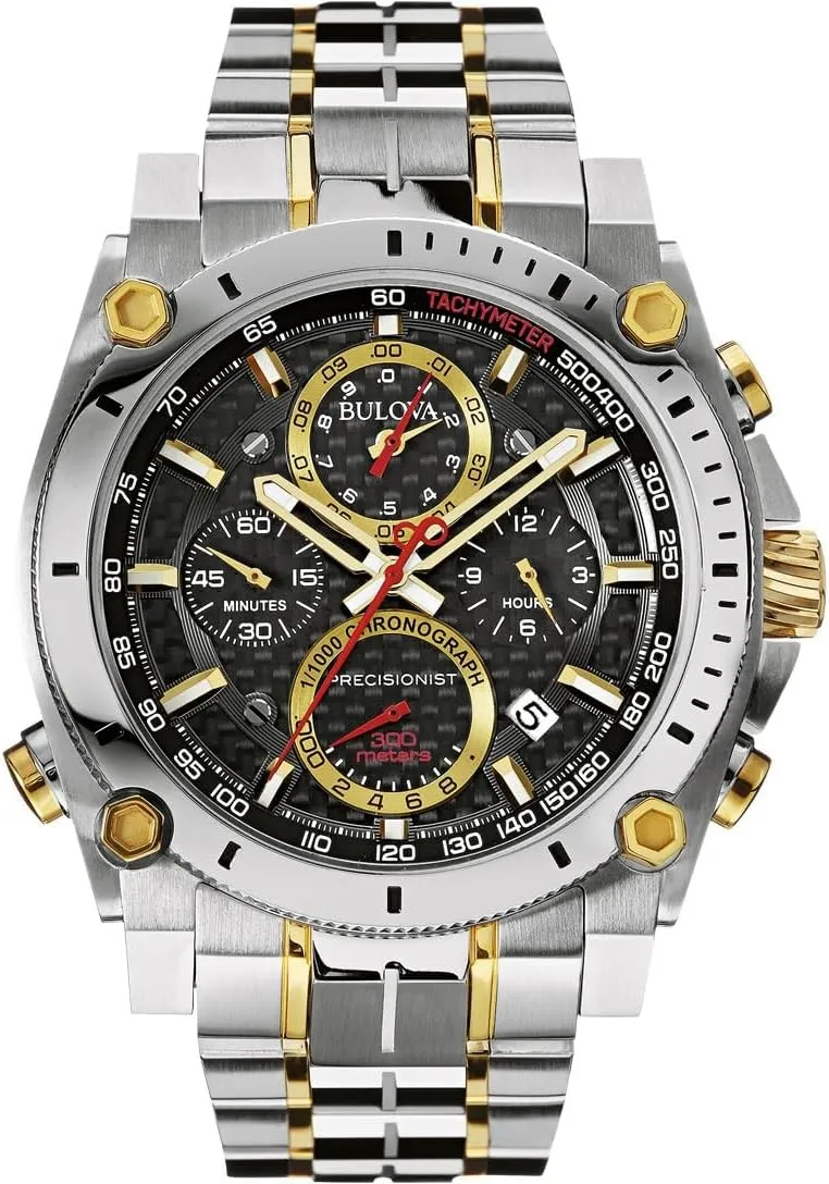 Precision Quartz Chronograph Watch, detectable dusty acceptance Curved Mineral Crystal Bulova Men's Icon High 