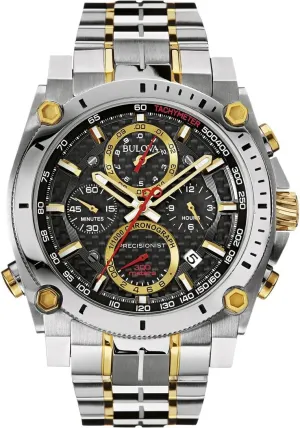 Precision Quartz Chronograph Watch, detectable dusty acceptance Curved Mineral Crystal Bulova Men's Icon High 