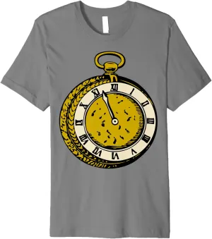 Premium T-Shirt Antique fake porcelain Pocket Watch 