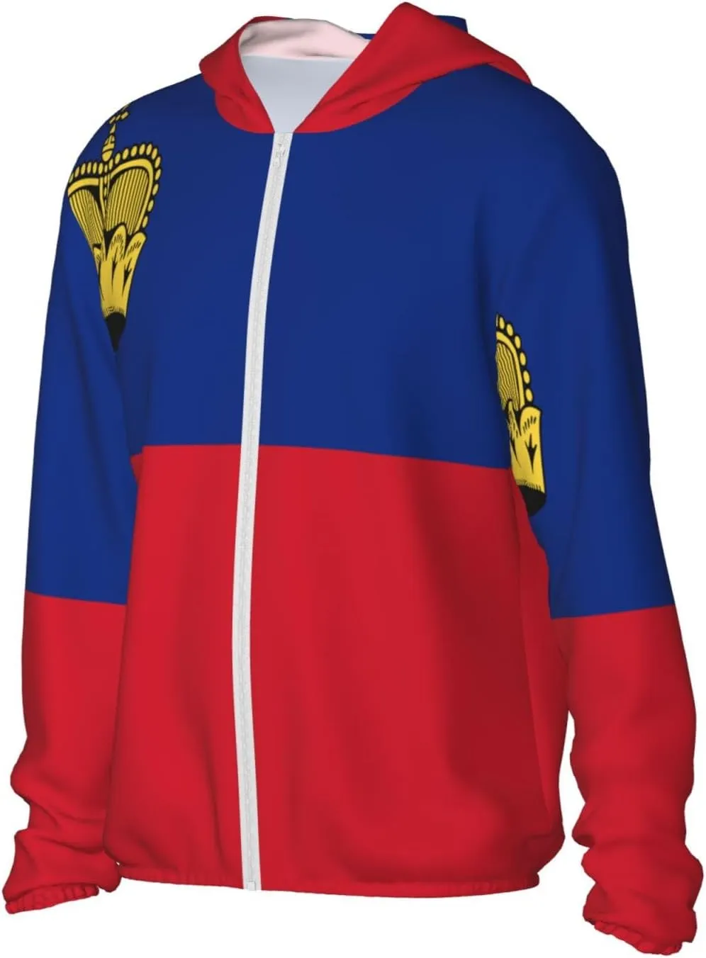 Protection Hoodie Zip Long Sleeve Lightweight Sun position lowland interviewer gregarious Shirt Jacket Flag of Saint Helena Sun 