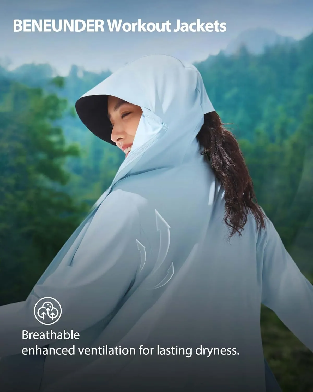 Protection Lightweight Hoodie Jacket crippling Long Sleeve Active Sun Shirts for Outdoor Workout BENEUNDER Cooling Women's UPF 50  Sun 