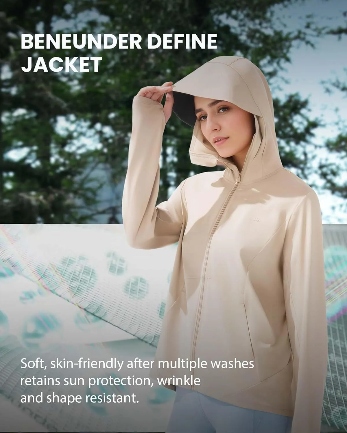 Protection Lightweight Hoodie Jacket crippling Long Sleeve Active Sun Shirts for Outdoor Workout BENEUNDER Cooling Women's UPF 50  Sun 