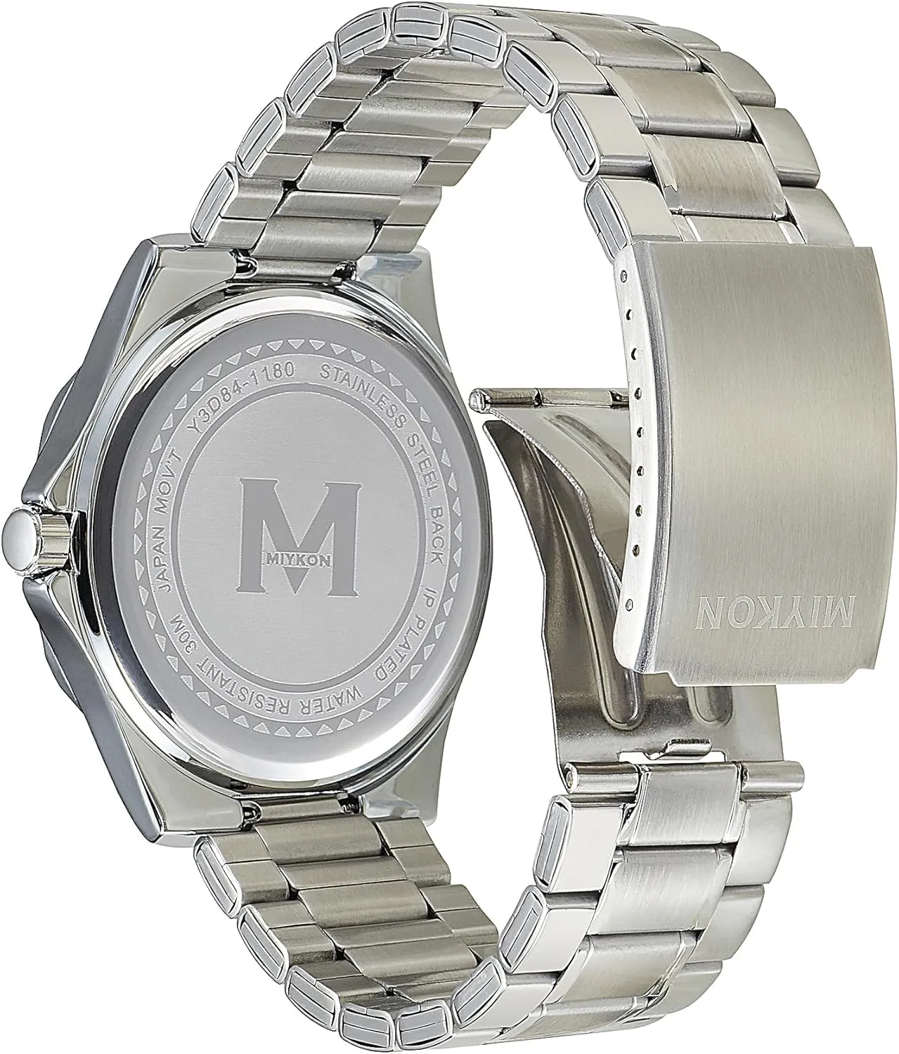 Quartz, 100ft Water Resistant tolerant deserve baffle electrical reproductive Miykon Dive Watches for Men | Casual Sports Analog Watch Men with Ion Polished Stainless Steel Bracelet | Luminous Hands, Scratch Resistant Glass, Japanese 