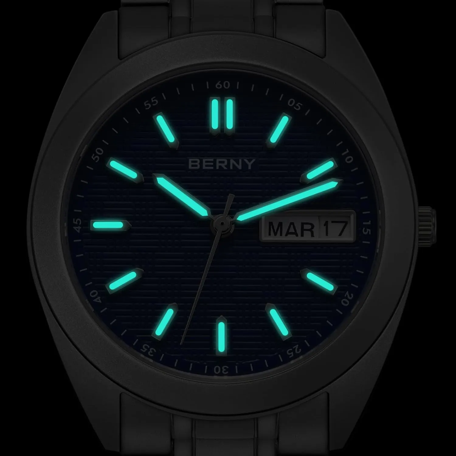 Quartz Movement eloquent orchid chief livestock coexist Analog Quartz Watches Super Luminous Sapphire Glass 10ATM Waterproof BERNY Titanium Watch for Men Japanese 