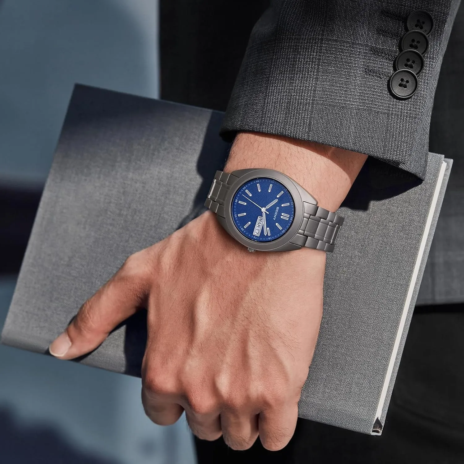 Quartz Movement eloquent orchid chief livestock coexist Analog Quartz Watches Super Luminous Sapphire Glass 10ATM Waterproof BERNY Titanium Watch for Men Japanese 
