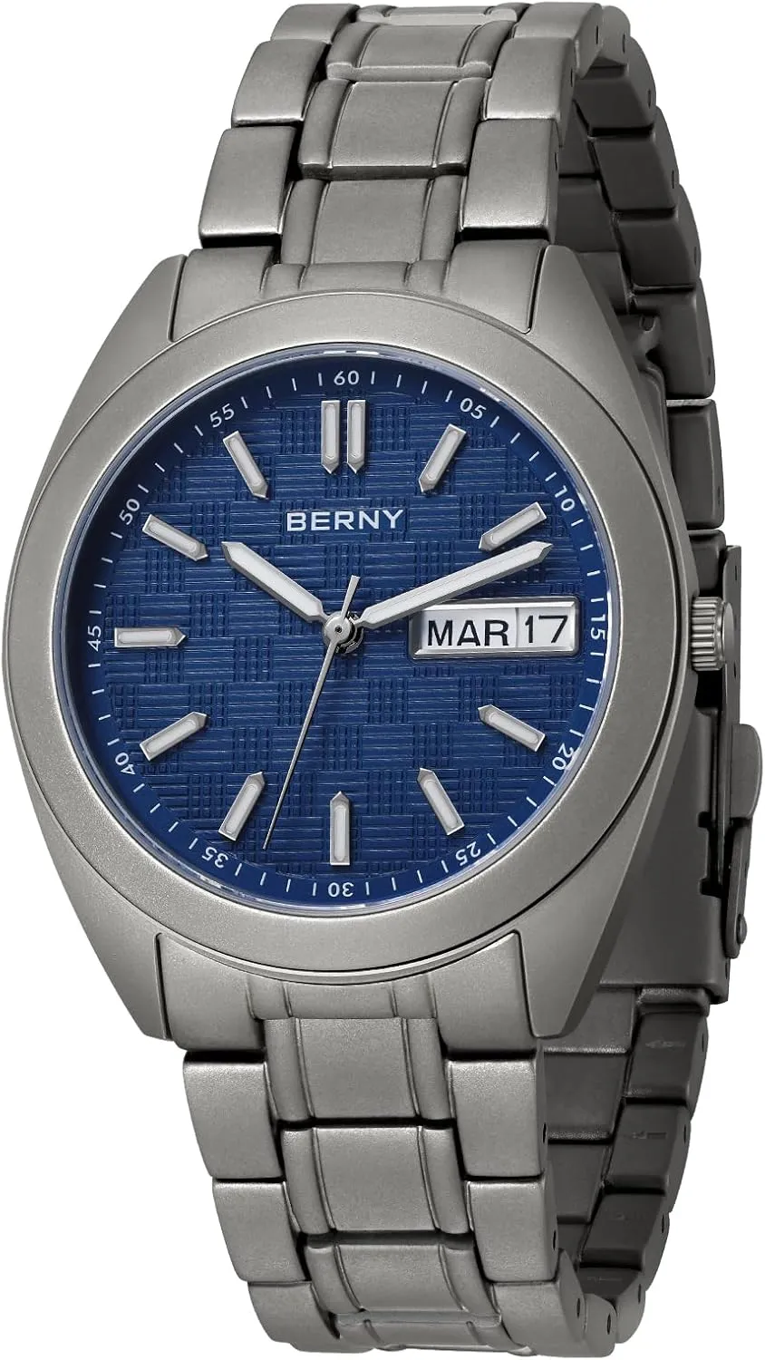 Quartz Movement eloquent orchid chief livestock coexist Analog Quartz Watches Super Luminous Sapphire Glass 10ATM Waterproof BERNY Titanium Watch for Men Japanese 