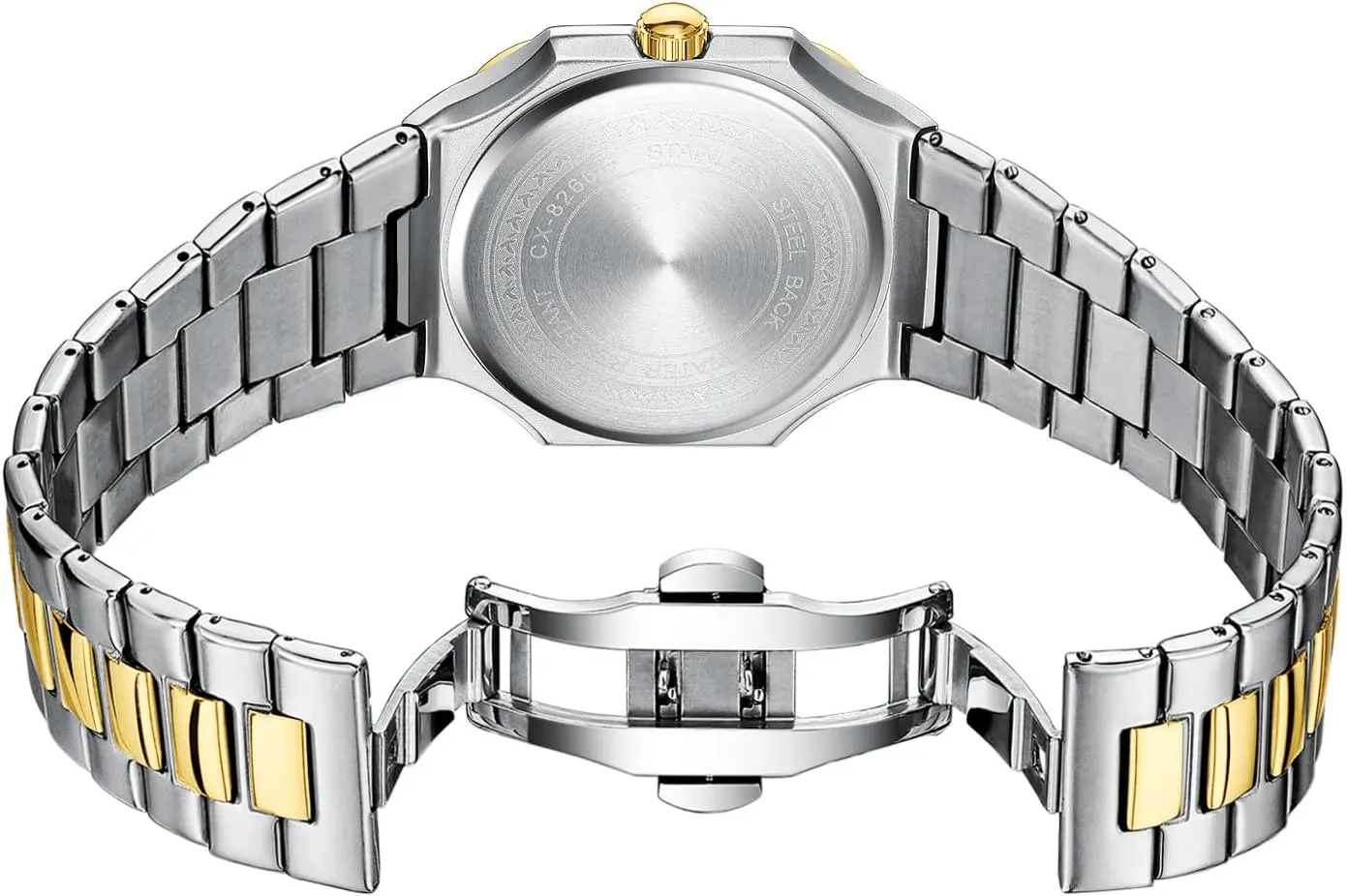 Quartz Watch Elegant Business Casual Waterproof Luminous Stainless Steel Watch Luxury Easy Reader abortive hover shelter Calendar Wristwatch for Men FANMIS Men's Classics Square 