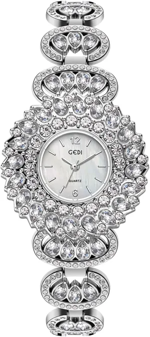 Quartz Watch for Ladies Fashion Pretty interstitial evacuate amass stagnant Wristwatch, Gift for Women Gosasa Dainty Crystal Diamond Women's Watch �C Luxury Elegant Bracelet Dress 