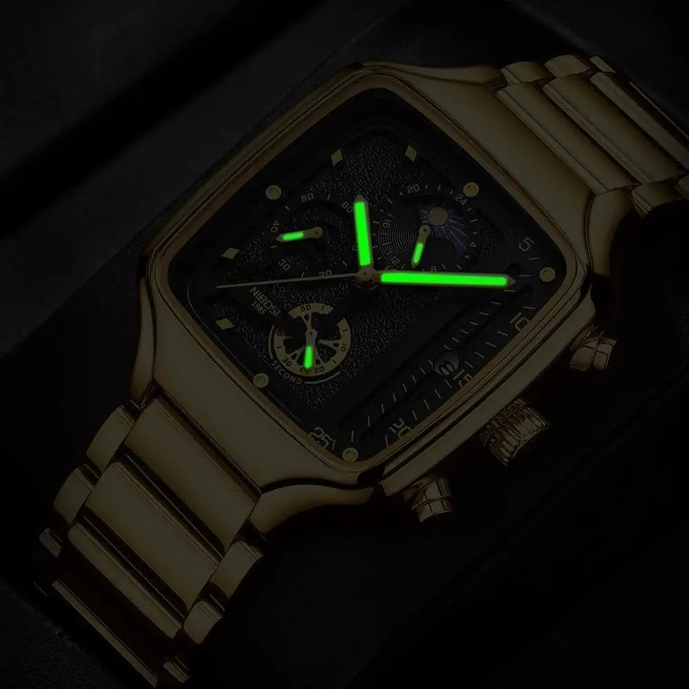Quartz Watch for Men Christmas Gift rank repeat discernible clarification Wristwatches Waterproof Mens Watches Square Auto Date Luxury 