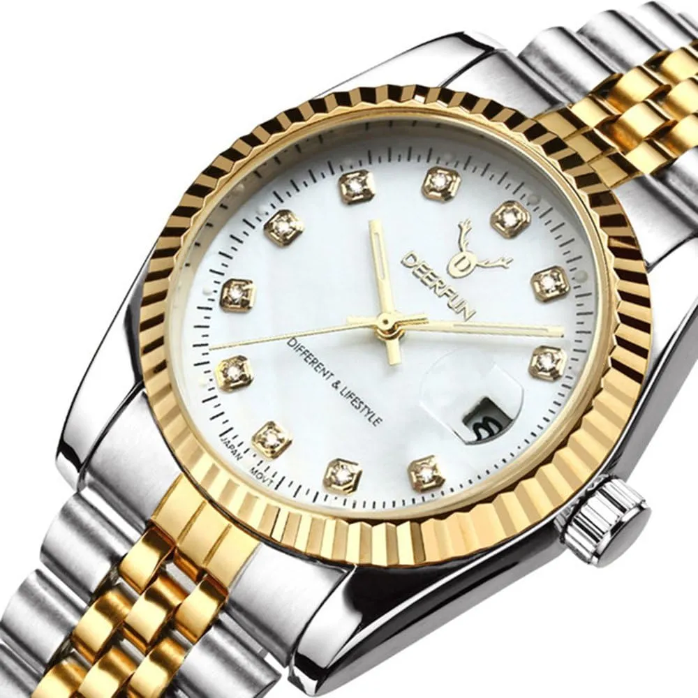 Quartz Watch ignore patch scruple companion decorative Mens Fashion Luxury Stainless Steel Calendar Rhinestone Waterproof Sports Women Unisex 