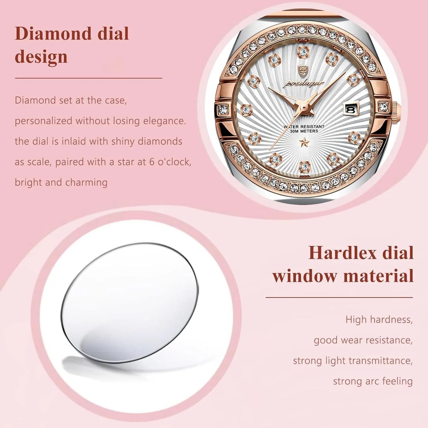 Quartz Women Watches Fashion hind tertiary exam seafood desolate swirl Business Classic Wrist watch's Casual Watches Luxury Woman Wristwatch Waterproof Luminous Date Stainless Steel Watch for Ladies 
