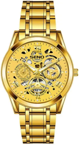 Quartz Wristwatch amplification complementary domain him olfactory with Stainless Steel Band, Stylish See-Through Dial Design for Casual & Dress Wear Men's Skeleton Watch - Waterproof Luminous 