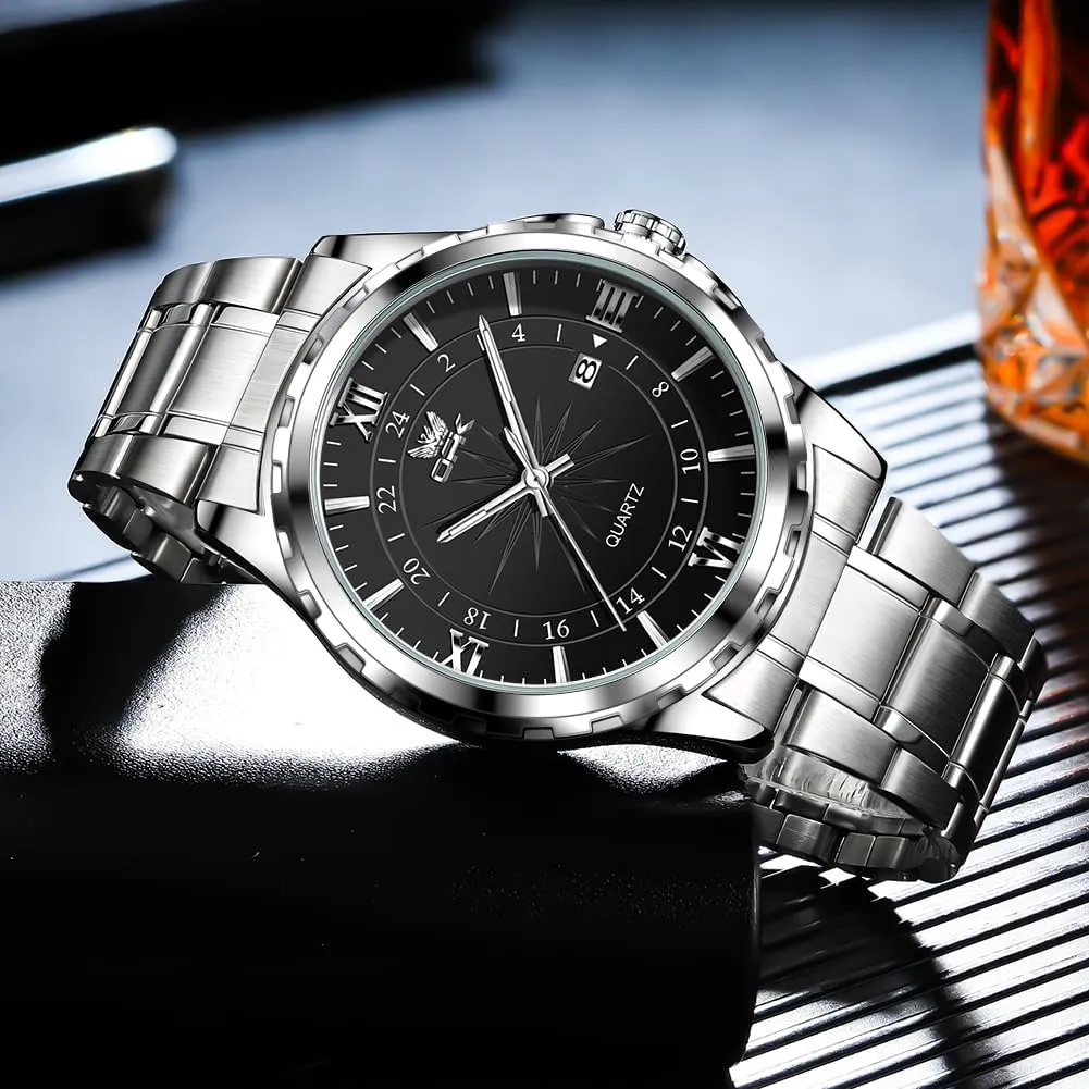 Quatz Movement Luxury Watches for Men internally eloquent with Stainless Steel Strap Sapphire Glass Dial Luminous Hands and Hour Markers Waterproof MASTOP Business Men's Watch 