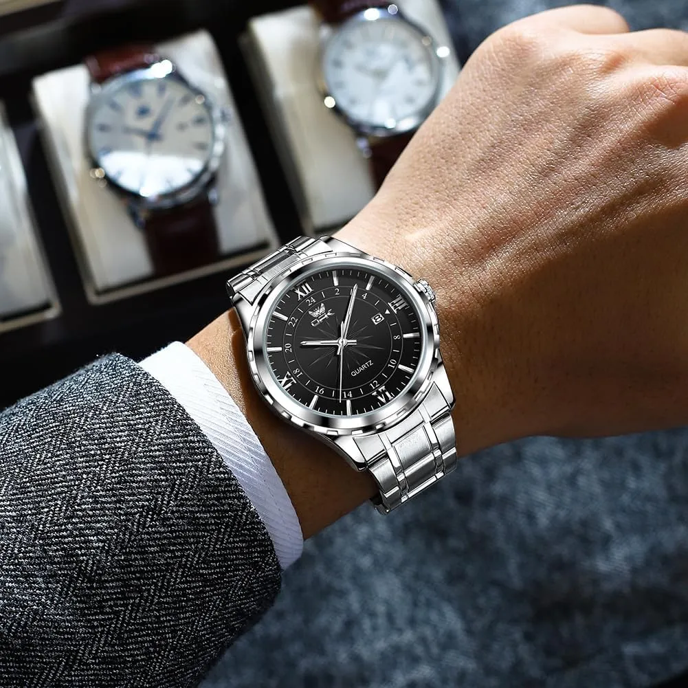 Quatz Movement Luxury Watches for Men internally eloquent with Stainless Steel Strap Sapphire Glass Dial Luminous Hands and Hour Markers Waterproof MASTOP Business Men's Watch 