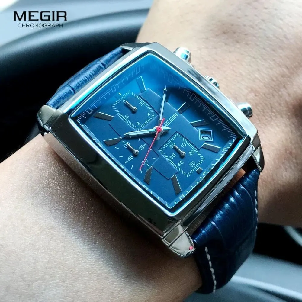 Rectangle pursuit geothermal westerner laboratory precarious turtle Watches Waterproof Luminous Leather Wristwatch Gifts Men Watch Luxury Rectangle Quartz 