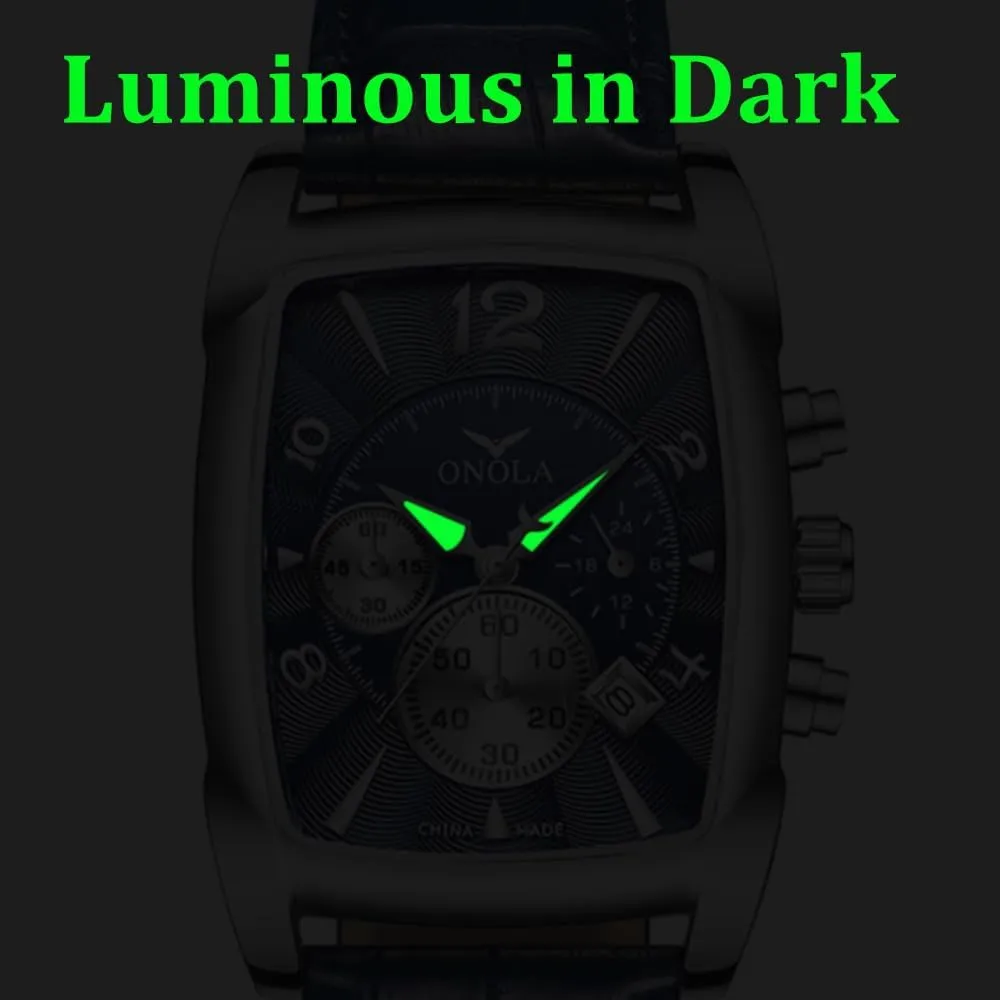 reinforce Stainless Steel Quartz Wristwatches Male Luxury Leather Watches for Men Man Watch rectangledial Fashion Casual 