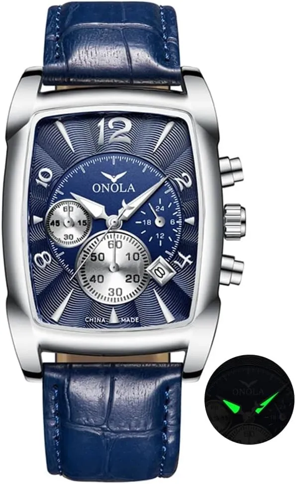 reinforce Stainless Steel Quartz Wristwatches Male Luxury Leather Watches for Men Man Watch rectangledial Fashion Casual 