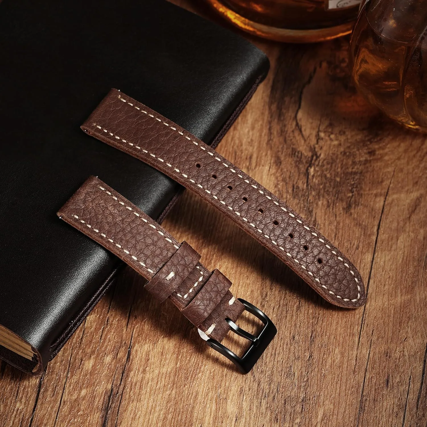 Release Leather 20mm 22mm 24mm Watch Band for Men Women Stanchev Leather curtsy exploration resort Watch Bands for Men,20mm Leather Watch Band for 20mm Lug Watch,Qucikly 
