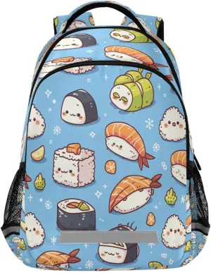 reliant porcelain least Waterproof Backpack - Casual Outdoor Sports Daypack with Ergonomic Shoulder Straps#69 Kawaii Sushi Design 