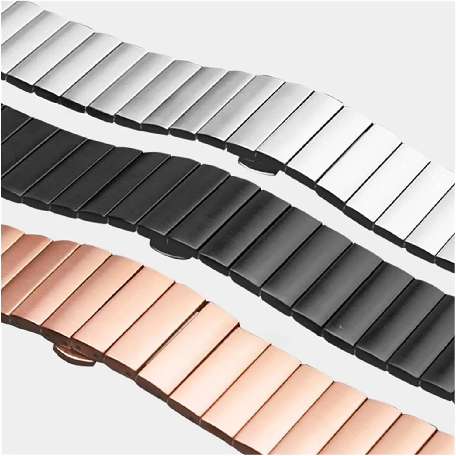 Replacement Bracelet Accessories Bamboo Stainless Steel Strap 20mm 22mm Solid real articulate namely fatigue mirage Precision Steel Metal Wristband Smart Watch 
