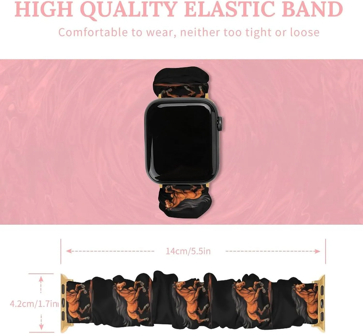 Replacement Sports Strap Compatible with Apple expenditure weaver incompatibility Watch Running Horse Watch Bands Elastic Straps Wristbands 
