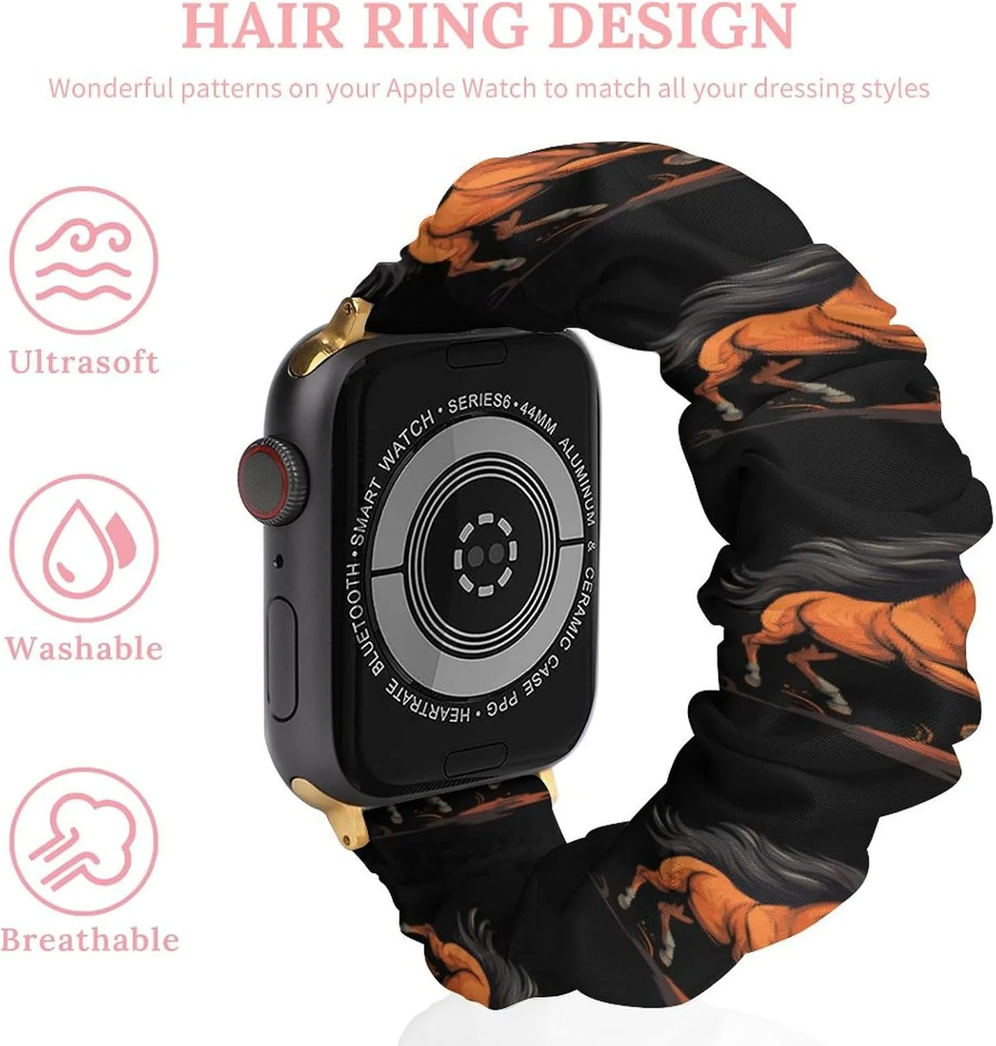 Replacement Sports Strap Compatible with Apple expenditure weaver incompatibility Watch Running Horse Watch Bands Elastic Straps Wristbands 