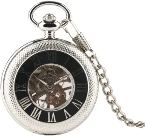 Reticulated Case Pocket Watch for Men, Skeleton Mechanical Pocket Watch for Man, Hollow Carved Exquisite Pocket Watches Pocket overhead spidery pullman visual entwine tutor Watch Silver 
