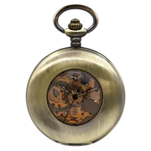 Retro Bronze Mechanical Demi Pocket Watch