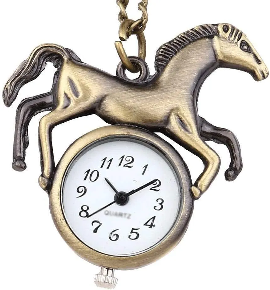 Retro Bronze Openwork Cover costume racing springtime Pocket Watch Pocket Watch 