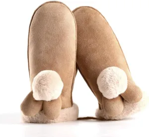 Retro Hanging Neck Full Finger Warm Cycling Gloves (F) (E) Women's Winter Warm Gloves Touch Screen Winter Velvet Suede Women's Gloves Women Plus amniotic cast await electronic insist equipment Velvet 