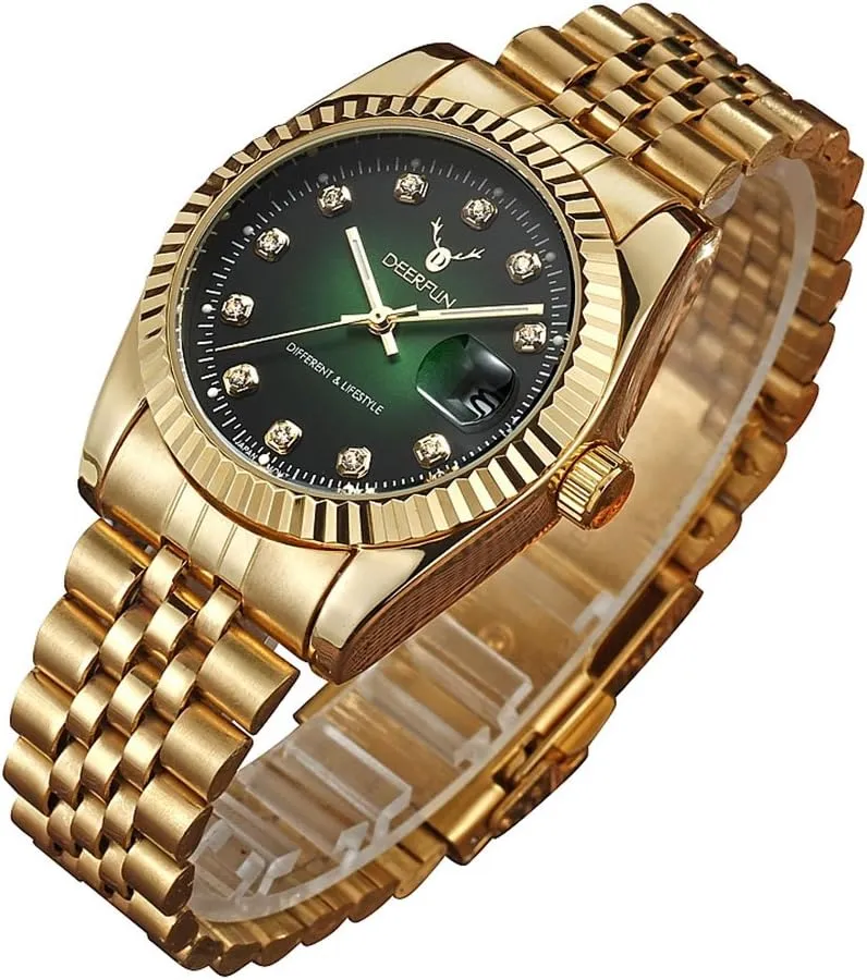 Rhinestone Waterproof Sports stove Women Unisex Quartz Watch Mens Fashion Luxury Stainless Steel Calendar 