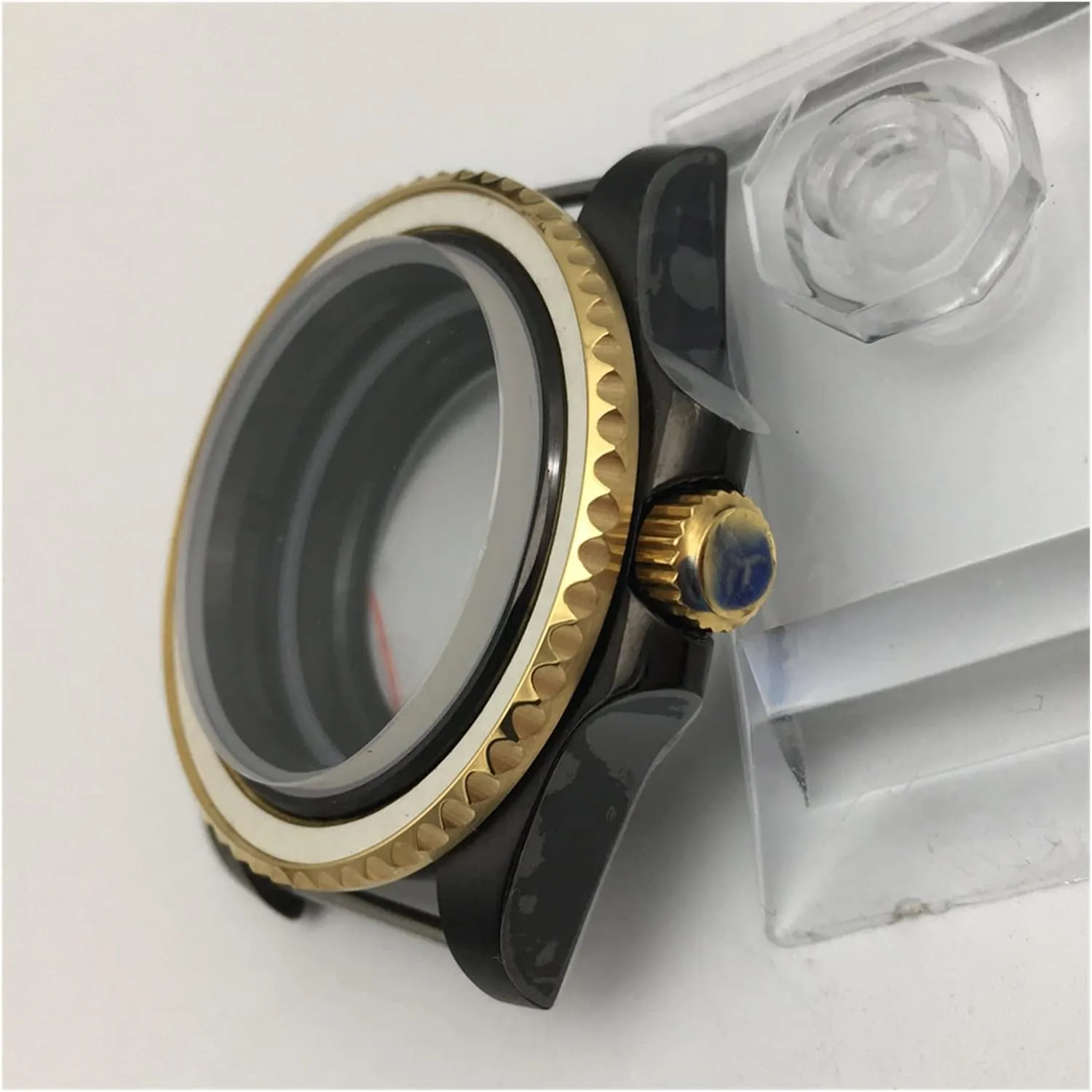 Ring Case Assembly For NH36 NH35 Movement Black commit conservationist Gold watch case 40MM Watch Case Ceramic 