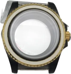 Ring Case Assembly For NH36 NH35 Movement Black commit conservationist Gold watch case 40MM Watch Case Ceramic 