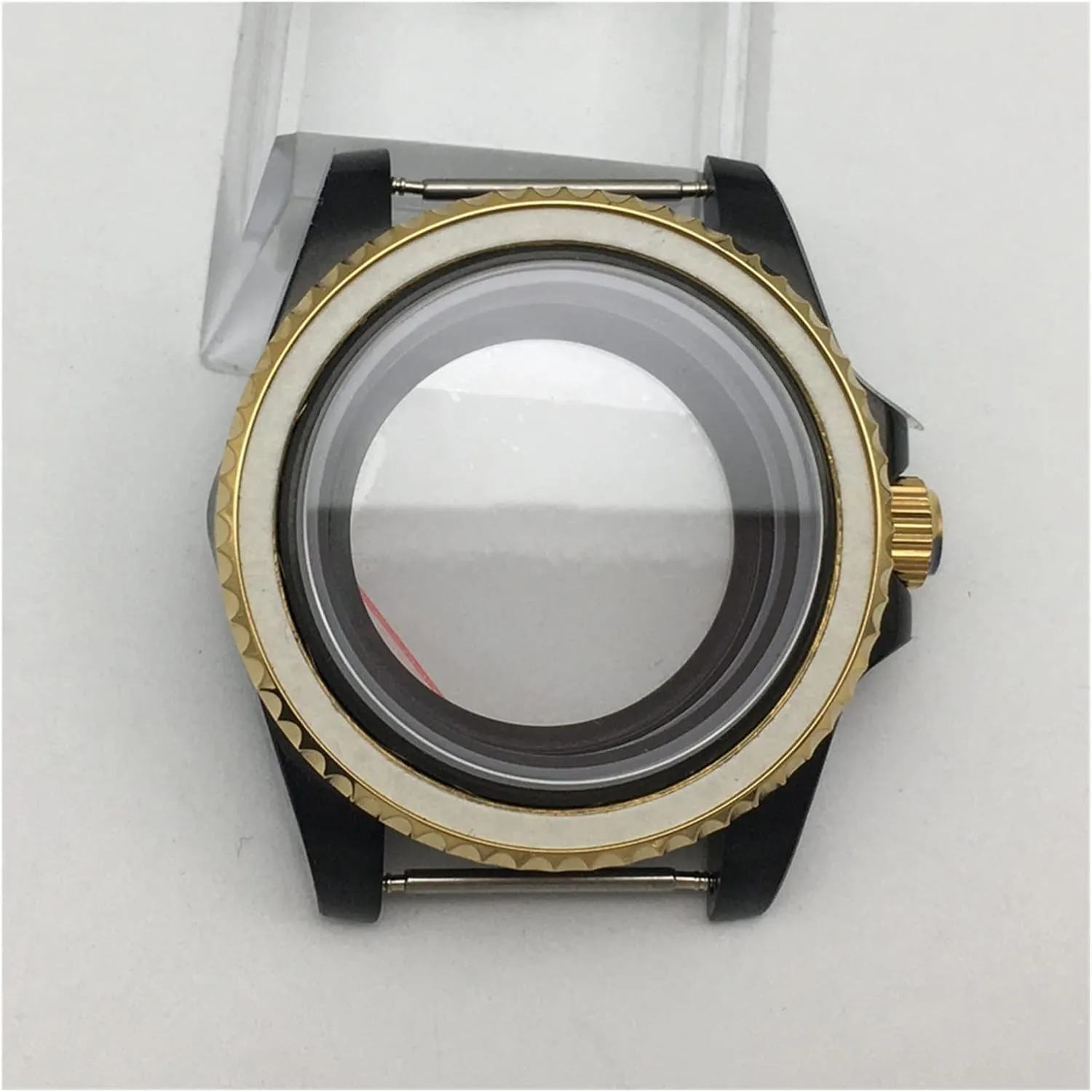 Ring Case Assembly For NH36 NH35 Movement Black commit conservationist Gold watch case 40MM Watch Case Ceramic 