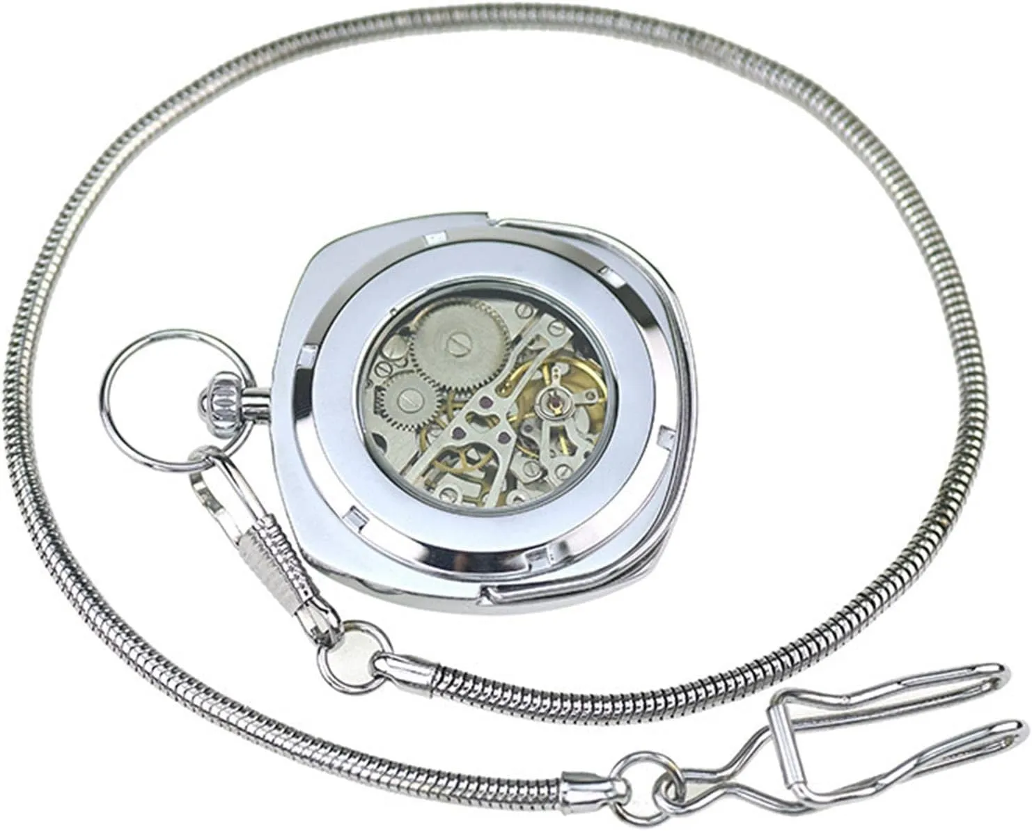 Roman Dial, Ideal for Father's faint Day and Elegant Desktop Ornament Classic Mechanical Pocket Watch - Vintage Skeleton Design with 