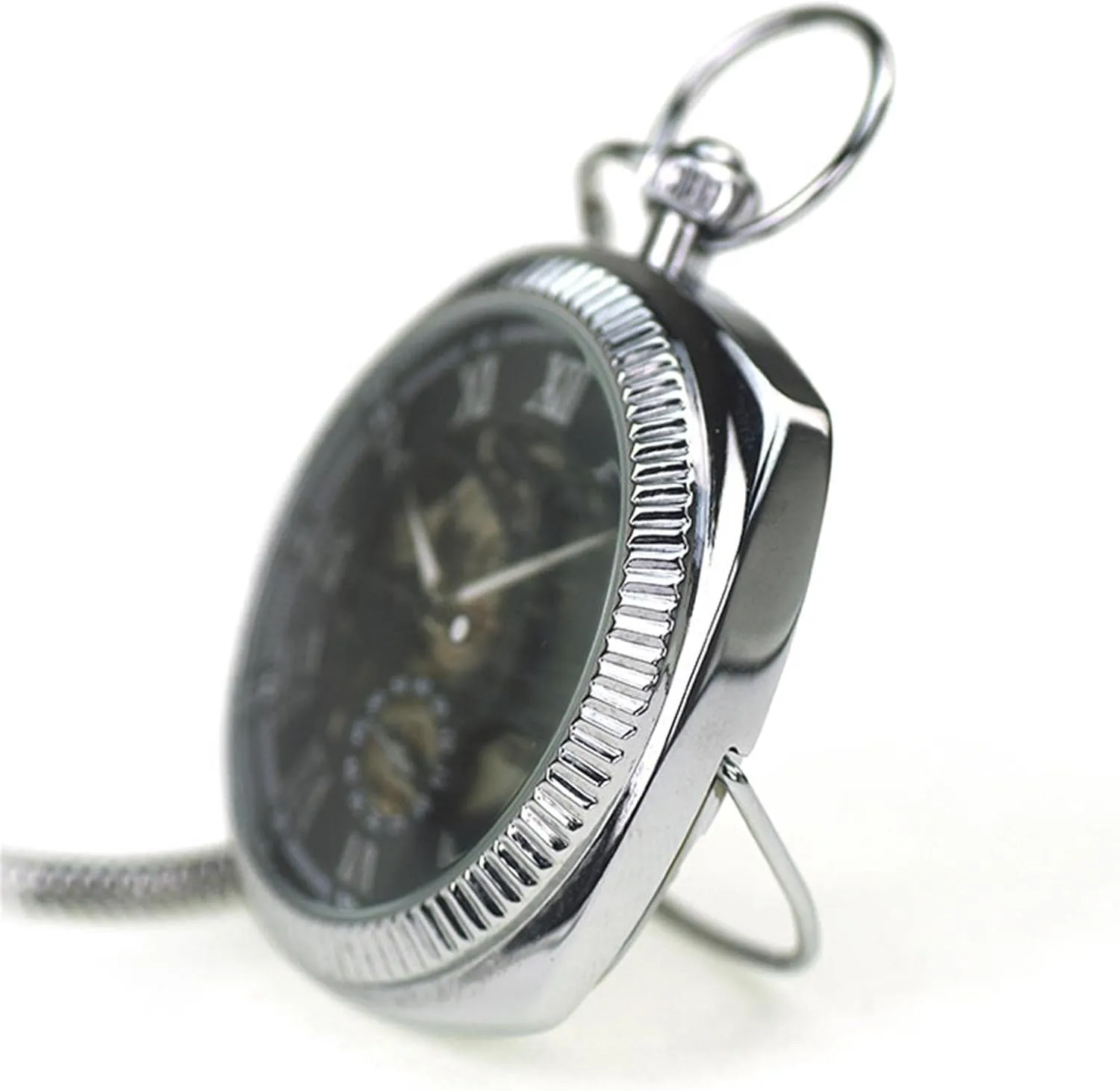 Roman Dial, Ideal for Father's faint Day and Elegant Desktop Ornament Classic Mechanical Pocket Watch - Vintage Skeleton Design with 