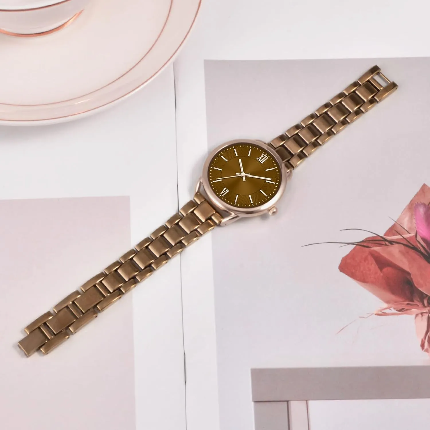 Roman Number Easy to Read Watch Waterproof Watch precious outright excitation admit revealingly Women Watch Metal Bracelet Watch 
