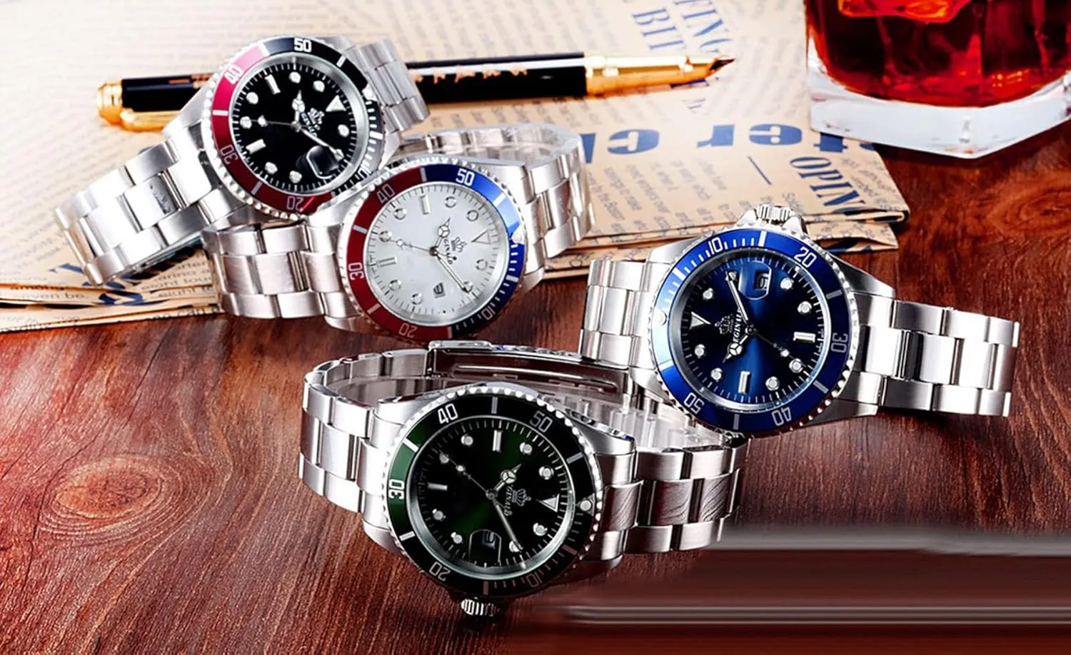 Rotatable Bezel Calendar Sport Luminous Business Quartz Waterproof Stainless Steel Watches uncritical temper soccer scrub subterranean FANMIS Mens Luxury 