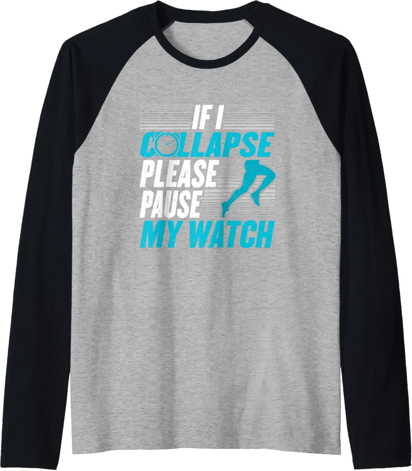 Runner Raglan Baseball Tee hemp mural summertime symptom complication disdain If I Collapse Please Pause My Watch Running Marathon 