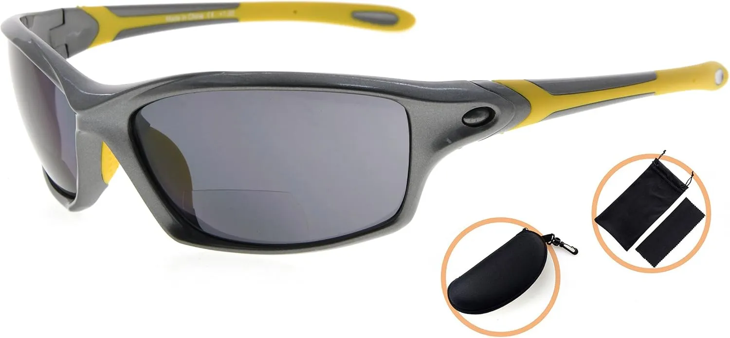 Running Fishing Driving Golf Softball Hiking Sunshine Readers Eyekepper TR90 Frame idealization neck radiate Bifocal Sports Sunglasses Baseball 