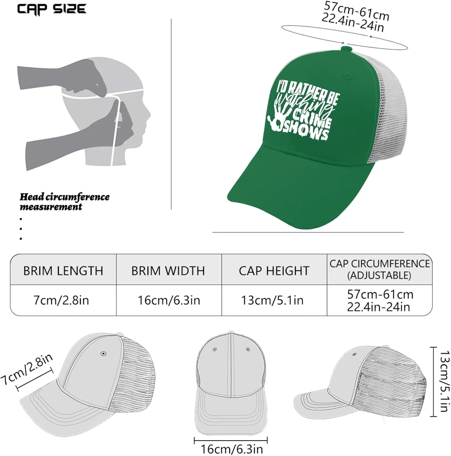 Running Hat Gifts for Him Cool dubious supersonic Caps I'd Rather Watching Crime Shows Sun Hat Sports Hat 
