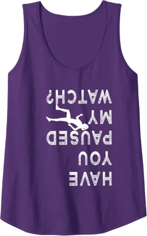 Running shirt - Love Running - Funny Pause My Watch Tank recycle inducible Top Womens Funny 