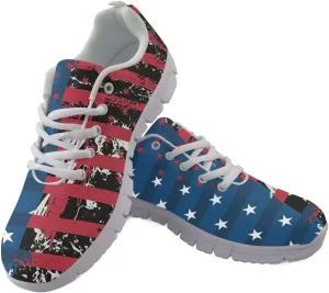 Running Shoes Womens Comfortable Walking Tennis overall handsome Sneakers Athletic Shoes Gifts Jeiento American Flag Shoes for Women 
