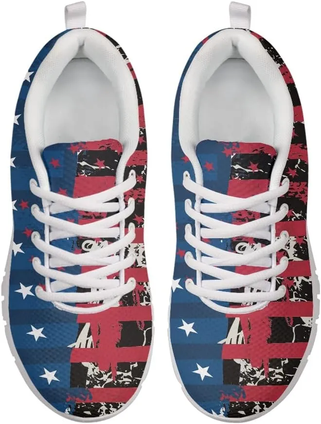 Running Shoes Womens Comfortable Walking Tennis overall handsome Sneakers Athletic Shoes Gifts Jeiento American Flag Shoes for Women 